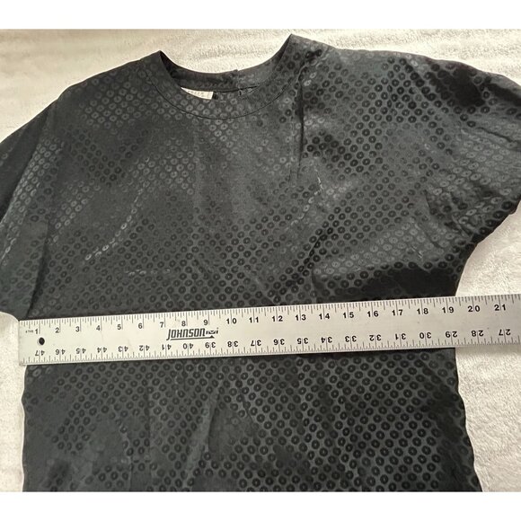 Doncaster Silks Womens Short Sleeve Button-Back Blouse Top Small Black Polk Dot - Picture 5 of 6